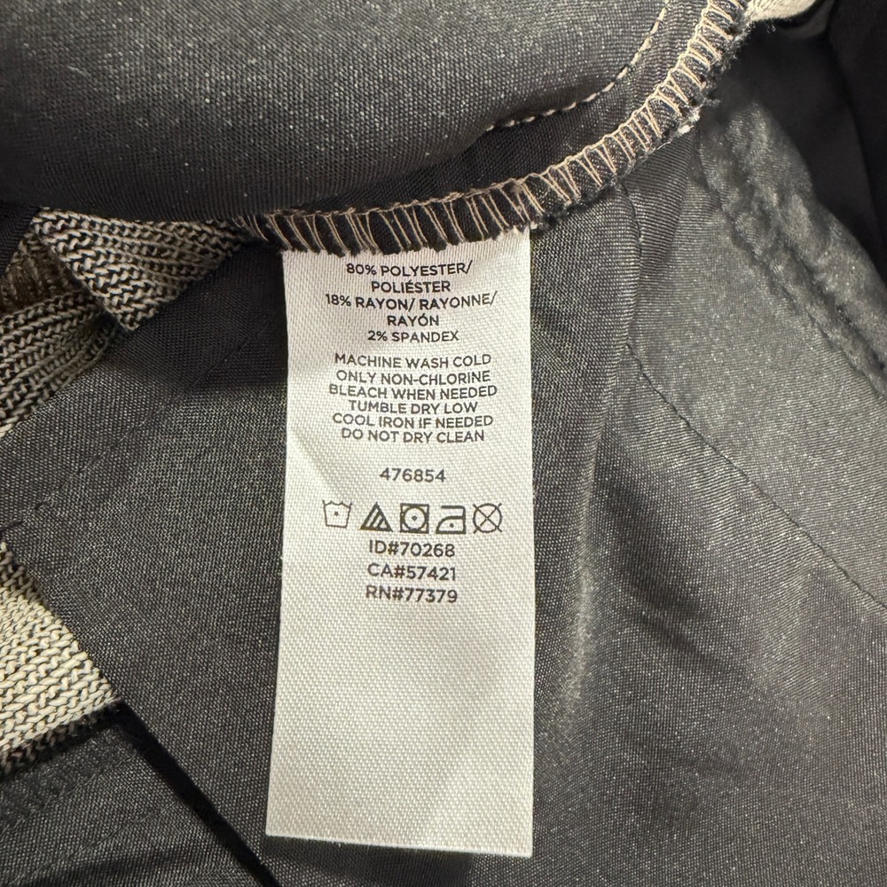 ANN TAYLOR Grey Herringbone Wide Leg Cropped Culotte Pants 8P - Picture 4 of 6